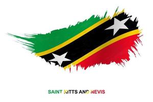 Flag of Saint Kitts and Nevis in grunge style with waving effect. vector