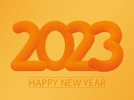 Abstract orange new 2023 year number on orange background. vector