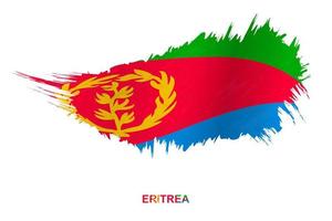 Flag of Eritrea in grunge style with waving effect. vector