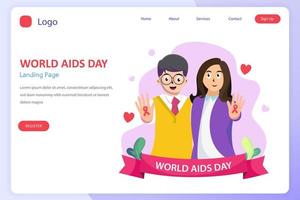 Modern flat design of World AIDS day illustration concept. Flat Style vector template suitable for Web Landing Page, Background.