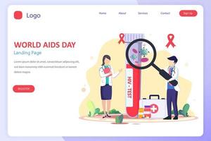 Modern flat design of World AIDS day illustration concept. Flat Style vector template suitable for Web Landing Page, Background.