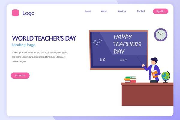 world teachers day icon set. Flat vector template Style Suitable for Web Landing Page.