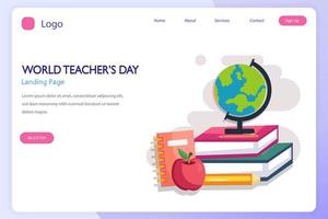 world teachers day icon set. Flat vector template Style Suitable for Web Landing Page.