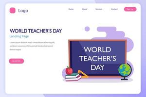 world teachers day icon set. Flat vector template Style Suitable for Web Landing Page.