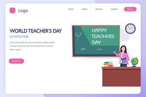 world teachers day icon set. Flat vector template Style Suitable for Web Landing Page.