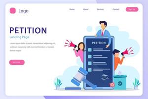 Petition form concept. People signing and spreading petition or complaint. flat vector