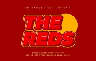 The reds text effect vector