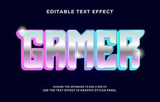 Gamer text effect vector