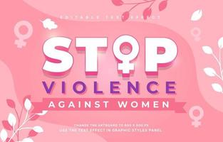 International day for the elimination of violence against women text effect vector