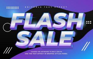 efecto de texto de venta flash vector