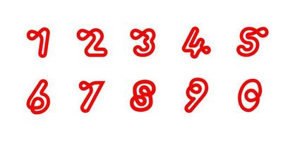 Infinity sign set from numbers Cyclic red letter. Modern natural endless loop. Futuristic logo corporate design. vector