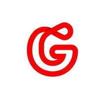 Letter G infinity sign. Cyclic red letter G. Modern natural endless loop. Futuristic logo corporate design. vector