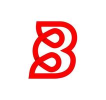 Letter B infinity sign. Cyclic red letter B. Modern natural endless loop. Futuristic logo corporate design. vector