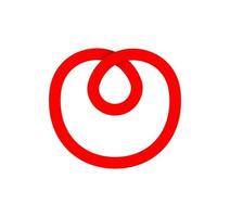 Letter O infinity sign. Cyclic red letter O. Modern natural endless loop. Futuristic logo corporate design. vector