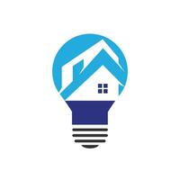 Smart house logo design. Light bulb with house logo. Concept for smart intellectual house. vector