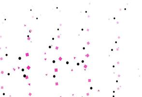 Light Pink vector background with triangles, circles, cubes.