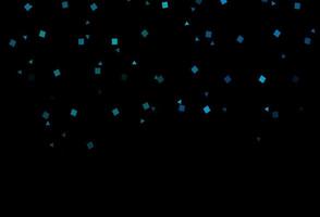 Dark BLUE vector background with triangles, circles, cubes.