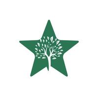 Star Tree Logo Design. unique tree concept. vector