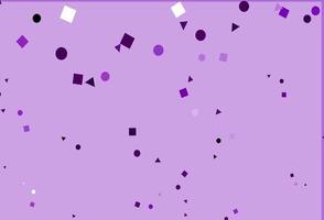 Light Purple vector template with crystals, circles, squares.