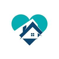 Sweet home logo design. House and heart or love symbol. Family, real estate and realty vector icon.