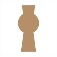 Vector illustration of modern ceramic vase. Single element in trendy boho style isolated on white background