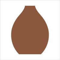 Vector illustration of modern ceramic vase. Single element in trendy boho style isolated on white background