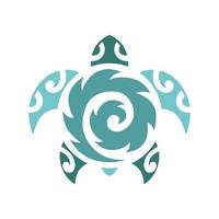 tatuaje de tortuga de estilo polinesio maorí. concepto de diseño gráfico del logotipo de tortuga. elemento de tortuga marina editable, se puede utilizar como logotipo, icono, plantilla en web e impresión vector