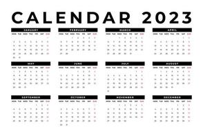 plantilla de calendario de escritorio mensual para el año 2023. la semana comienza el lunes vector