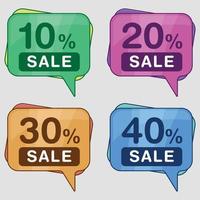 Sale Discount Label Icons Illustration in Cartoon Style vector