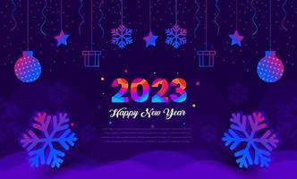 Happy New Year 2023 colorful blue Background Template. vector