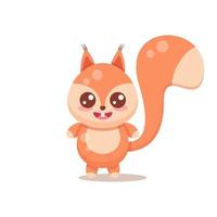 vector cartoon character of squirrel in flat style