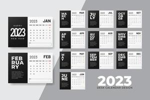 2023 new year clean modern desk calendar template design vector