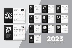 Diseño de plantilla de calendario de escritorio moderno y limpio de año nuevo 2023 vector