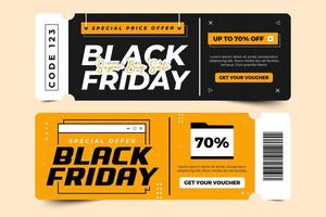 Black Friday Sale Voucher or Coupon Design Template vector