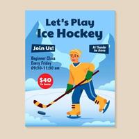 Promotion Of Ice Hockey Beginner Class vector