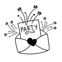 Party invitation vector icon. Party greeting card sign. Symbol, logo illustration. Vector graphics