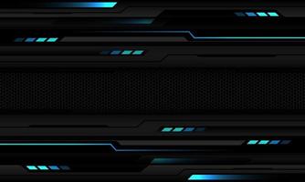 Abstract metallic blue line black cyber geometric black hexagon mesh banner blank space design ultramodern luxury futuristic technology background vector