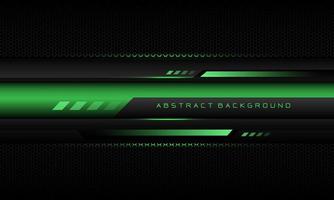 Abstract metallic green line black cyber geometric line banner on black hexagon mesh pattern design ultramodern luxury futuristic technology background vector