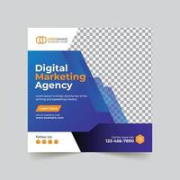 Corporate and digital marketing agency social media post template vector