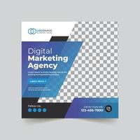 Corporate and digital marketing agency social media post template vector