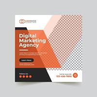 Corporate and digital marketing agency social media post template vector