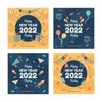 New Year Social Media Template vector