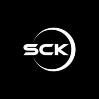 diseño de logotipo de letra sck en illustrator. logotipo vectorial, diseños de caligrafía para logotipo, afiche, invitación, etc. vector