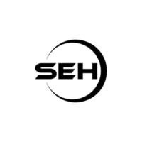 SEH letter logo design in illustrator. Vector logo, calligraphy designs for logo, Poster, Invitation, etc.