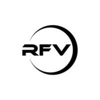 diseño de logotipo de letra rfv en ilustrador. logotipo vectorial, diseños de caligrafía para logotipo, afiche, invitación, etc. vector