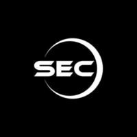 SEC letter logo design in illustrator. Vector logo, calligraphy designs for logo, Poster, Invitation, etc.