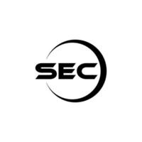 SEC letter logo design in illustrator. Vector logo, calligraphy designs for logo, Poster, Invitation, etc.