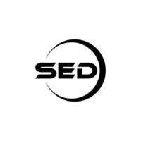 SED letter logo design in illustrator. Vector logo, calligraphy designs for logo, Poster, Invitation, etc.