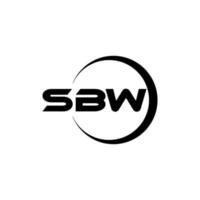 diseño de logotipo de letra sbw con fondo blanco en illustrator. logotipo vectorial, diseños de caligrafía para logotipo, afiche, invitación, etc. vector