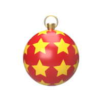 adorno de bola de navidad. renderizado 3d png